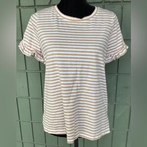 St John’s Bay Women Top with Ruflled Sleeves-Size PM